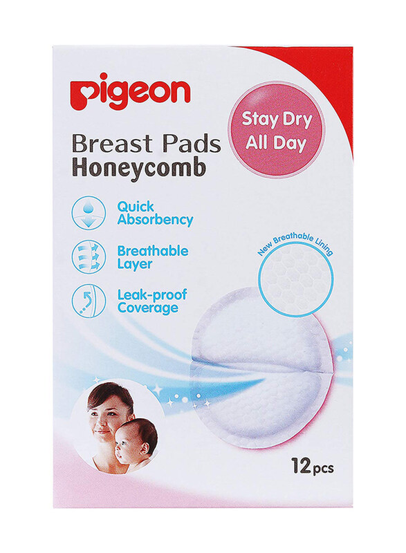 

Pigeon Honeycomb Ultra-Slim & Light Breast Pad, 12 Pieces, White