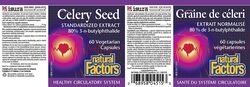 Natural Factors Celery Seed Extract Herbal Supplement, 60 Vegetarian Capsules