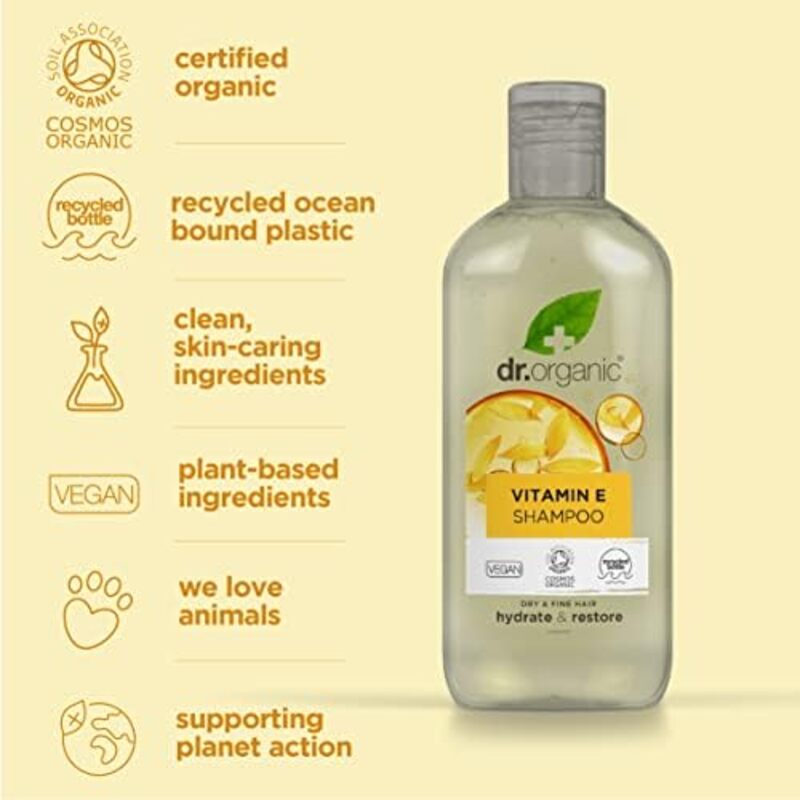 Dr.Organic Vitamin E Shampoo, 265ml