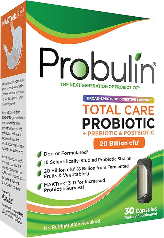 Probulin Total Care Probiotic + Prebiotic & Postbiotic Capsules, 30 Capsules