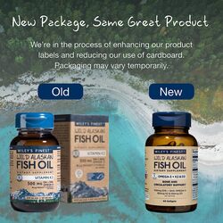 Wiley's Finest Wild Alaskan Fish Oil Omega-3 +K2 & D3 Dietary Supplement, 60 Softgels