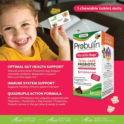 Probulin My Little Bugs Total Care Probiotic Watermelon Chewable Tablets, 30 Tablets