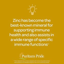 Puritan's Pride Zinc for Acne Skin Formula Dietary Supplement, 100 Tablets