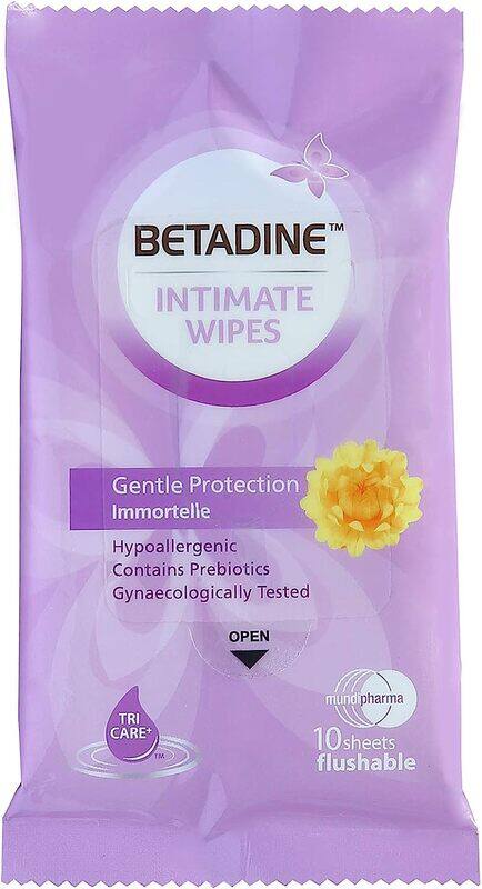 

Betadine Gentle Protection Immortelle Intimate Wipes, 10 Sheets