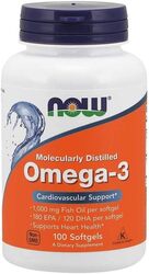 Now Omega-3 Cardiovascular Support Dietary Supplement, 1000mg, 100 Softgels