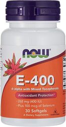 Now Natural E400 Dietary Supplements, 30 Softgels