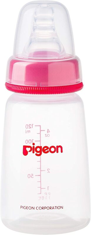 Pigeon Slim Neck Bottle With Cap, 120ml, Pink