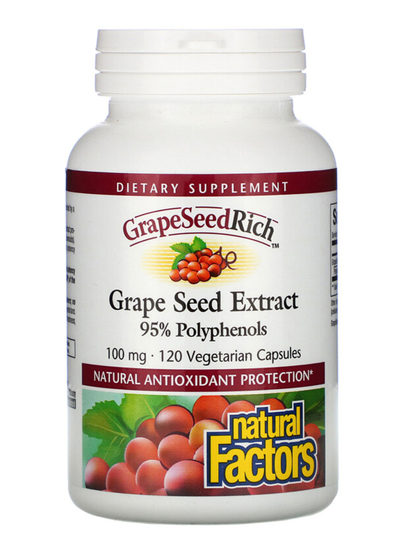 Natural Factors Grape Seed Extract, 100mg, 90 Capsules