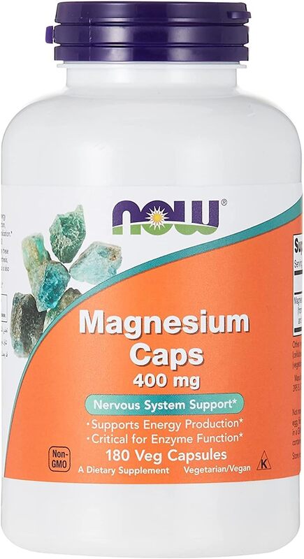 Now Magnesium Caps, 400mg, 180 Capsules