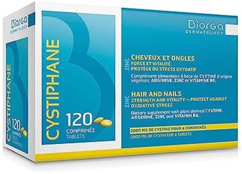 Biorga Cystiphane Hair and Nails Supplement Tablets, 120 Tablets