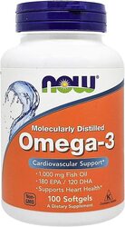 Now Omega-3 Cardiovascular Support Dietary Supplement, 1000mg, 100 Softgels