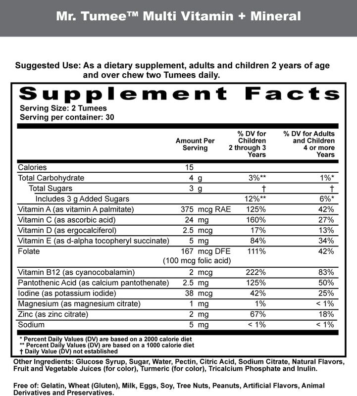 Mr. Tumee Multi-Vitamin & Mineral Gumee Dietary Supplement, 60 Gummies
