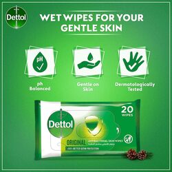 Dettol Original Antibacterial Skin Wipes, 20 Wipes