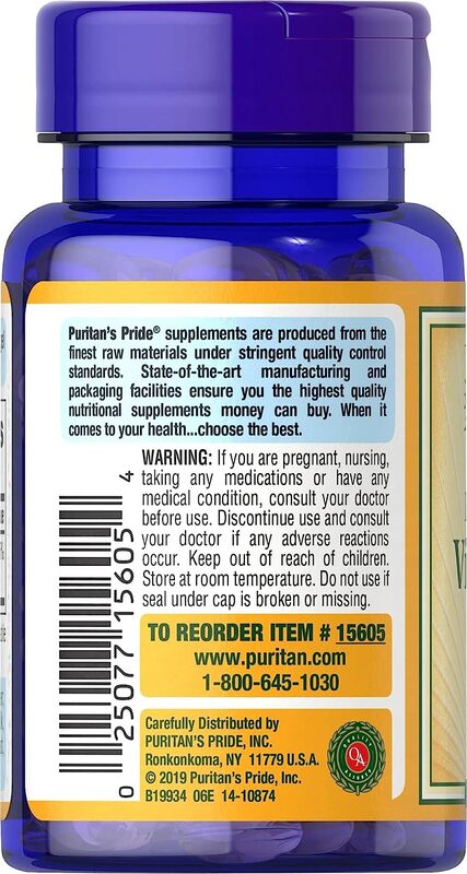 Puritan's Pride Vitamin D3 1000 Iu Softgels, 100 Count