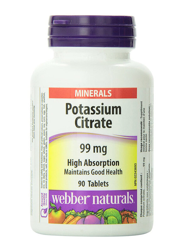 

Webber Naturals Potassium Citrate, 99mg, 90 Capsules