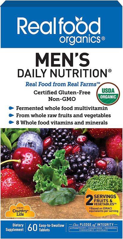 

Country Life Real Food Organics Men's Daily Nutrition Dietary Supplement, 60 Tablets