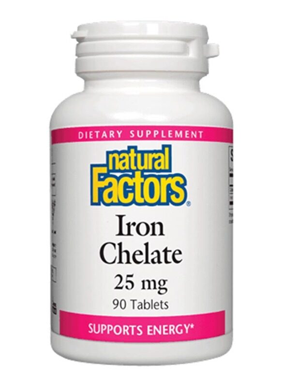 

Natural Factors Iron Chelate Dietary Supplement, 25mg, 90 Tablets