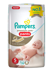 Pampers Premium Care Diapers, Size Small, 4-8 kg, Packs of 4, 200 Count