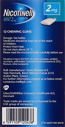 Nicotinell Gums Fresh Mint Flavour Stop Smoking Aids, 2mg, 12 Pieces