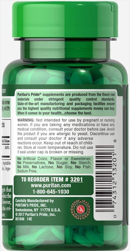 Puritan's Pride Selenium Dietary Supplement, 200mcg, 100 Tablets