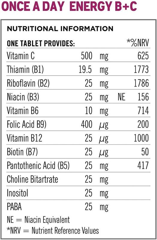 Quest Once-A-Day Energy B+C- Supports Hectic Lifestyles & Contains Nutrients to Reduce Tiredness & Fatigue with Vitamin B & C Complex, 30 Tablets