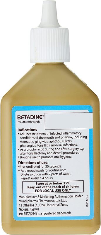 Betadine Mouthwash Gargle, 125ml