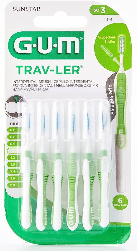 Gum 1.1mm Trav-ler Plaque Removal Interdental Brush, 6 Pieces