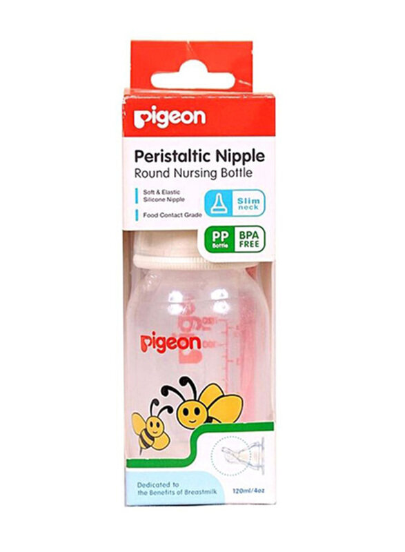 

Pigeon Slim Neck Animal Decorated Bottle, 120ml, Green/White