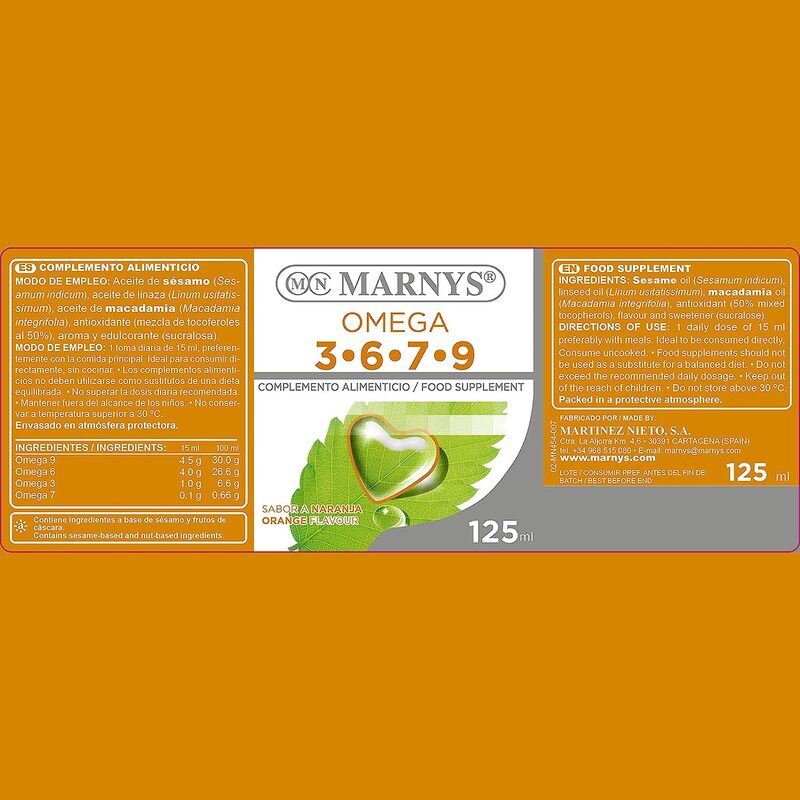 Marnys Omega 3.6.7.9 Supplement, 125ml