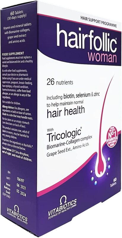 Vitabiotics Hairfollic Woman Supplement, 60 Tablets