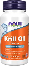 Now Krill Oil Dietary Supplement, 500mg, 60 Softgels