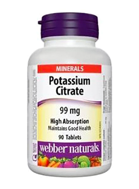 Webber Naturals Potassium Citrate, 99mg, 90 Capsules