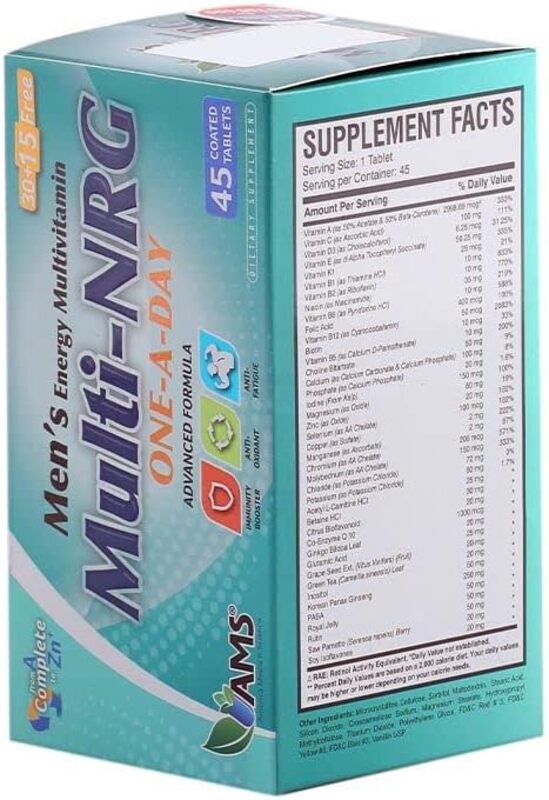 AMS Multi-NRG Tablets for Men, 45 Tablets