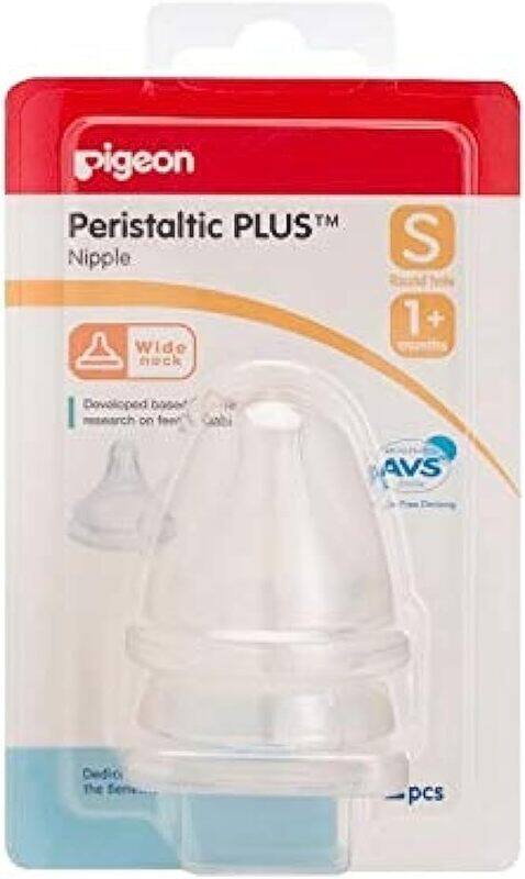 

Pigeon Peristaltic Plus Wide Neck Nipples, 1+ Months, Small, 2 Pieces, Clear