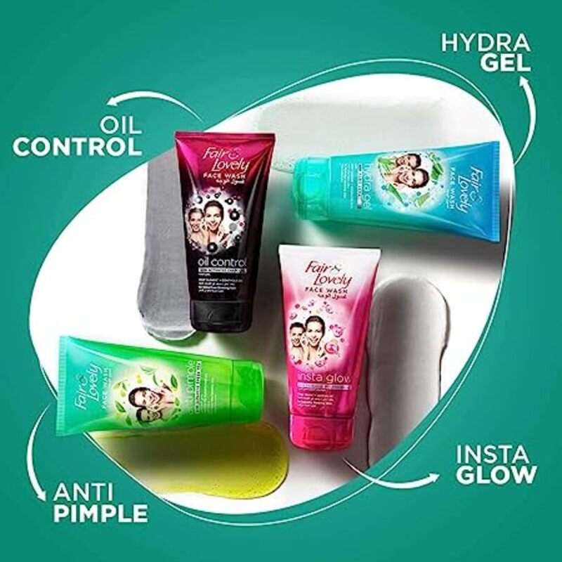 Fair & Lovely Hydra Gel Fairness Face Wash for All Skin With Aloe Vera Deep Cleans and Hydrates for Soft Glowing Skin, 150ml