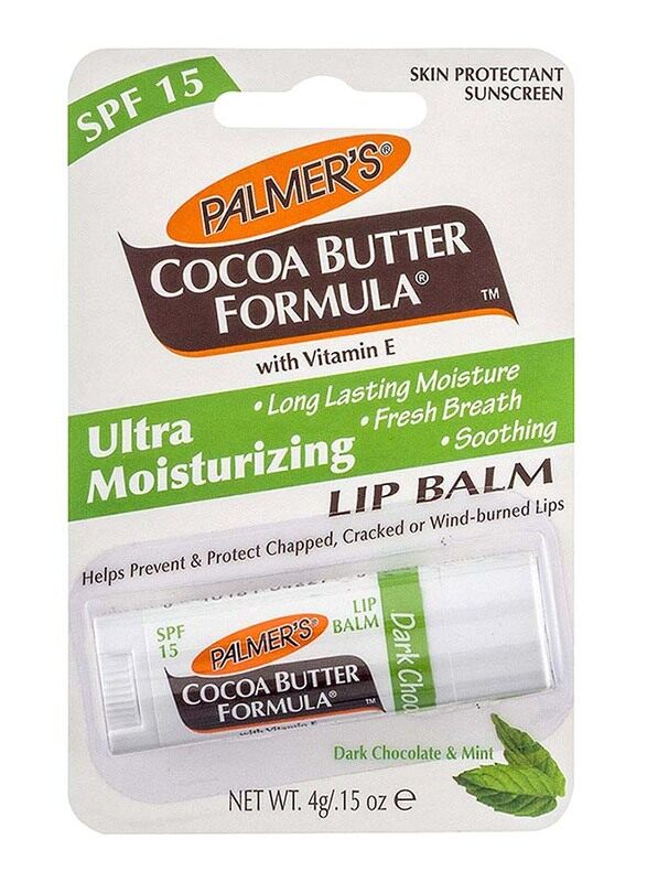 

Palmers Cocoa Butter Formula Ultra Moisturizing Dark Chocolate & Mint Lip Balm, White, 4gm