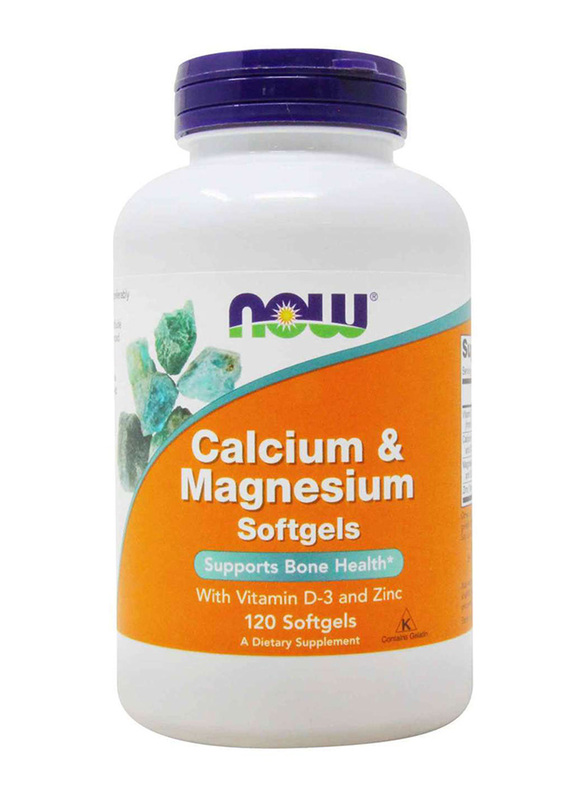 

Now Foods Calcium & Magnesium with Vitamin D3 and Zinc Dietary Supplement, 120 Softgels