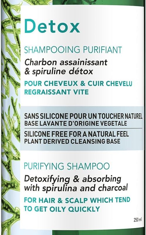 Vichy Dercos Nutrients Detox Oily Scalp Shampoo for Oily Hair, 250ml