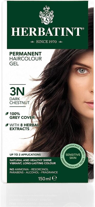 Herbatint Natural Ammonia Free Hair Dye, 150ml, 3N Dark Chestnut