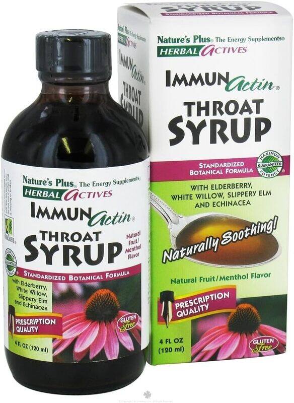 

Natures Plus Herbal Actives Immune Actin Throat Syrup, 120ml