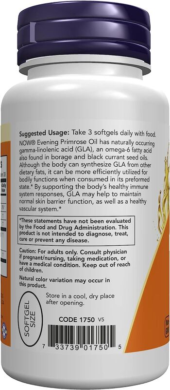 Now Foods Evening Primrose Oil Dietary Supplement, 500mg, 100 Softgels