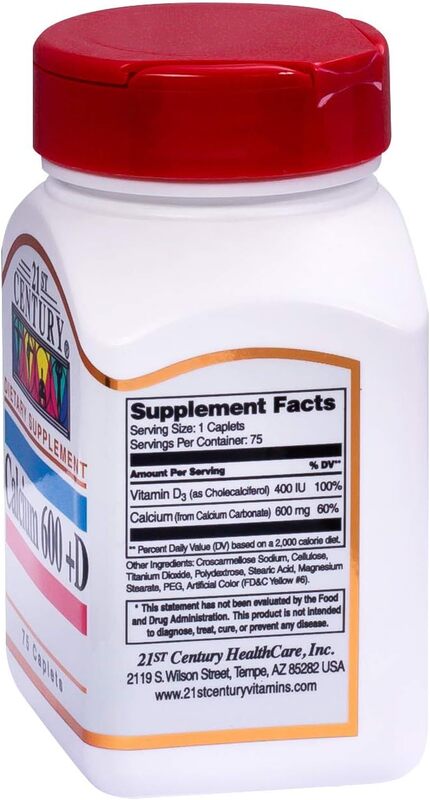 21st Century Calcium 600 + D Dietary Supplement, 75 Tablets