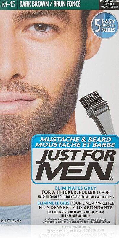 

Just for Men Mustache & Beard Brush-In Colour Gel, 14gm, M-45 Dark Brown