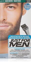 Just for Men Mustache & Beard Brush-In Colour Gel, 14gm, M-45 Dark Brown