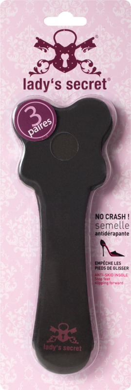 

Lady's Secret No Crash Anti-Skid Insoles, Black, 2 Pieces