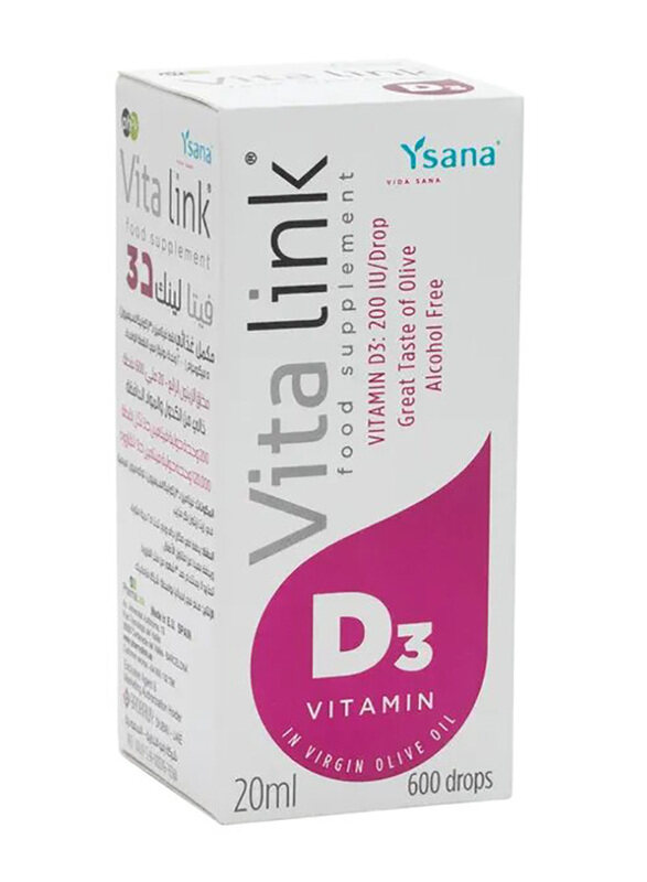 

Ysana Vita Link D3 Drops, 200IU, 20ml