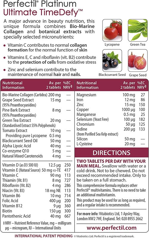 Vitabiotics Perfectil Platinum Skin Supplement, 60 Tablets