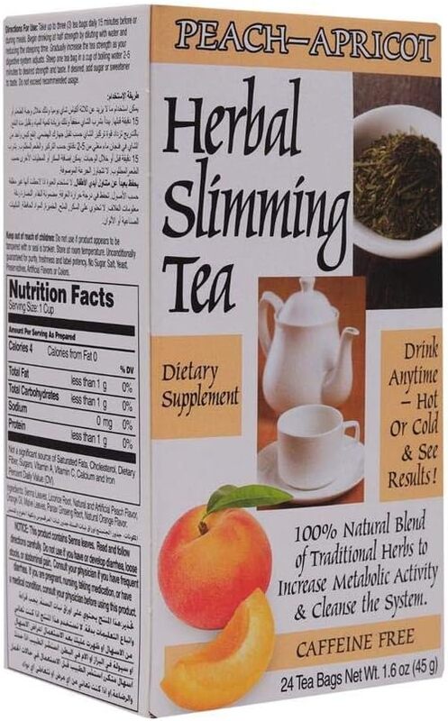 21St Century Herbal Slimming Peach Apricot Tea, 24 Tea Bags, 45g