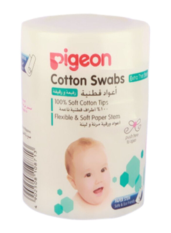 

Pigeon Thin Baby Unisex Cotton Swabs, 200 Pieces, White