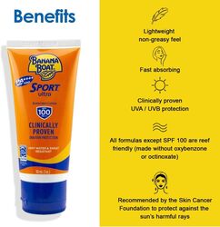 Banana Boat Sport Ultra Sunscreen Lotion with SPF 100 UVA/UVB Protection, 90ml